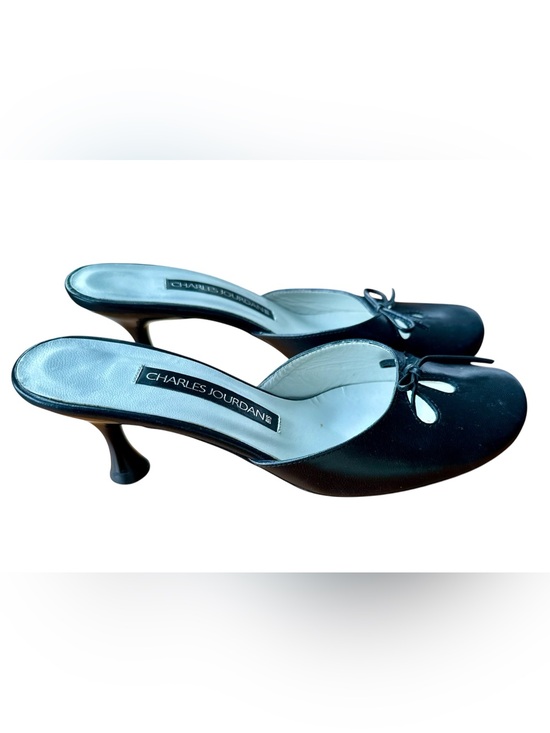 Charles Jourdan Shoes - Vintage Charles Jourdan Bis black leather kitten heel mules 7